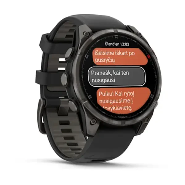 Garmin fēnix® 8 Pro 47 mm, AMOLED Sapphire DLC Titanium išmanusis sportinis laikrodis (Pilkos anglies spalvos) 