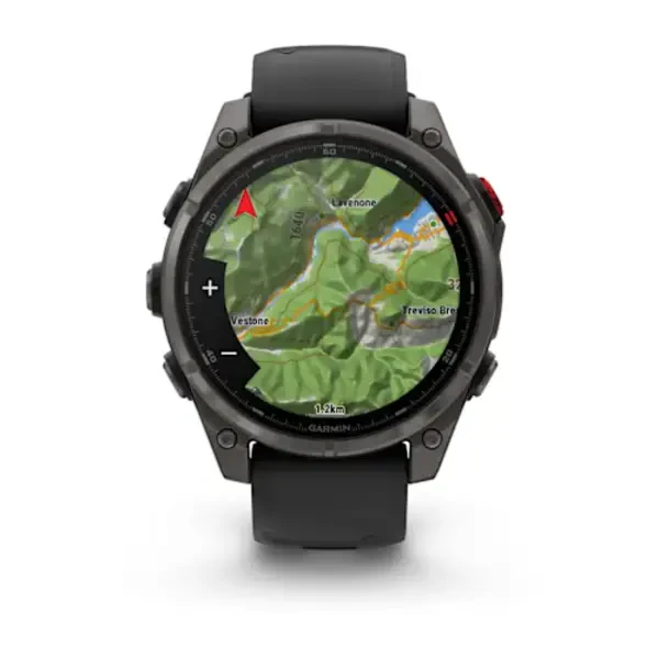 Garmin fēnix® 8 Pro 47 mm, AMOLED Sapphire DLC Titanium išmanusis sportinis laikrodis (Pilkos anglies spalvos) 