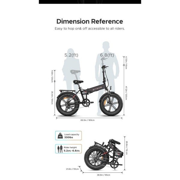 Dviratis 20" elektrinis Engwe EP-2 PRO pilkas