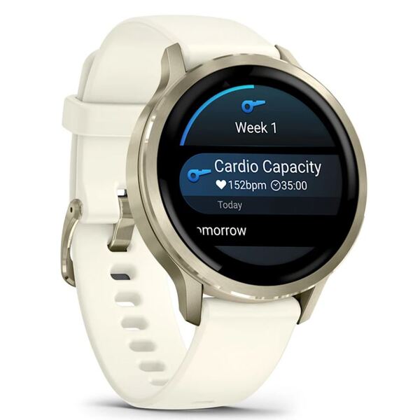 Garmin Venu® 4 – 41 mm Lunar Gold with Bone Silicone išmanusis laikrodis