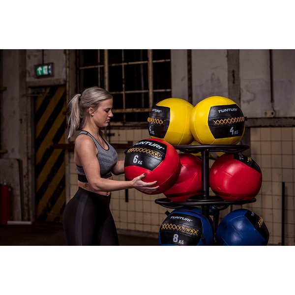 Kim&scaron;tas kamuoliukas Tunturi Wall Ball 6 kg, raudonas