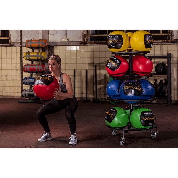 Kim&scaron;tas kamuoliukas Tunturi Wall Ball 6 kg, raudonas