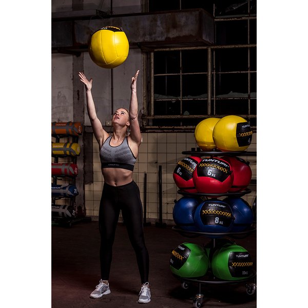 Kim&scaron;tas kamuoliukas Tunturi Wall Ball 6 kg, raudonas