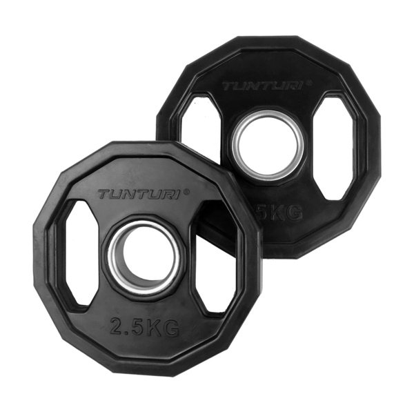 Svorio diskai TUNTURI olimpiniai guminiai diskai, 50 mm, 2,5 kg