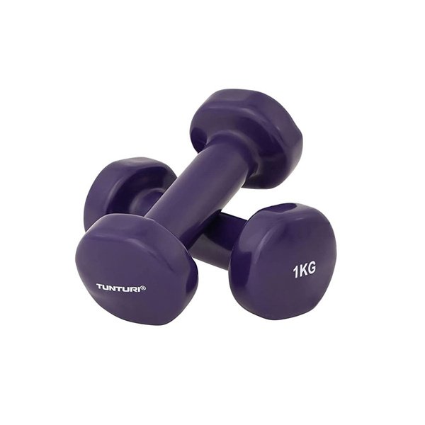 Hanteliai TUNTURI vinilo hanteliai 1,0 kg, violetiniai