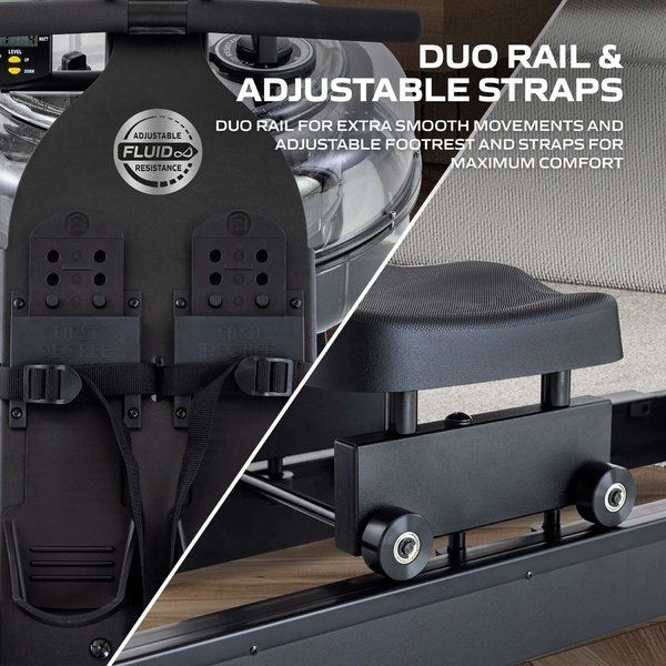 Irklavimo ergometras TUNTURI Fluid Rower Neon Plus Black