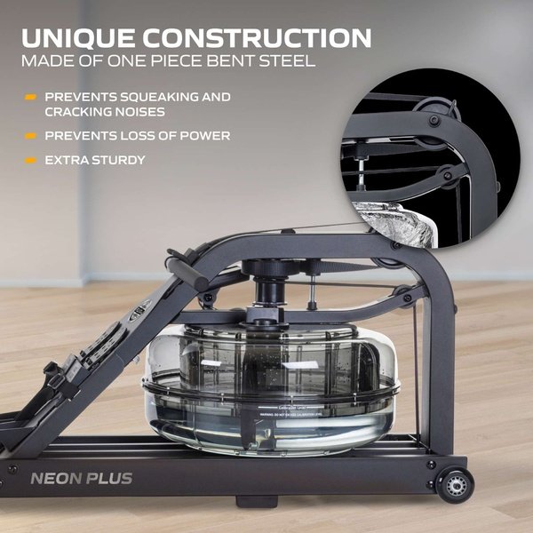 Irklavimo ergometras TUNTURI Fluid Rower Neon Plus Black