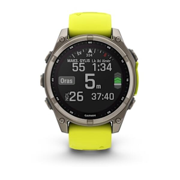 Garmin fēnix 8 – 47 mm, Solar, Sapphire išmanusis sportinis laikrodis (Titano spalvos)