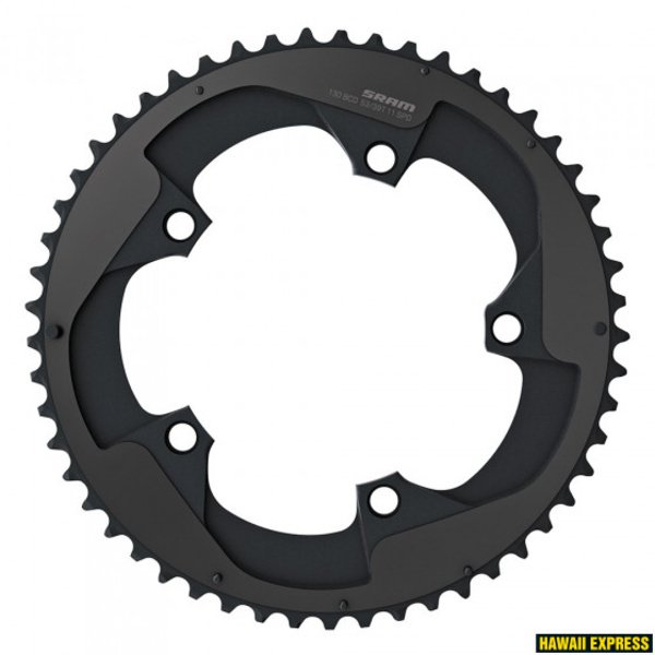 Priekinė žvaigždė SRAM Road Red B2 X-Glide 53T Yaw 11 Speed S3 130 Alum 5mm Blast Black 2-Pin (53-39)