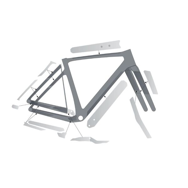 Rėmo apsaugos komplektas Syncross ADDICT Gravel permatomas matinis/Vieno dydžio