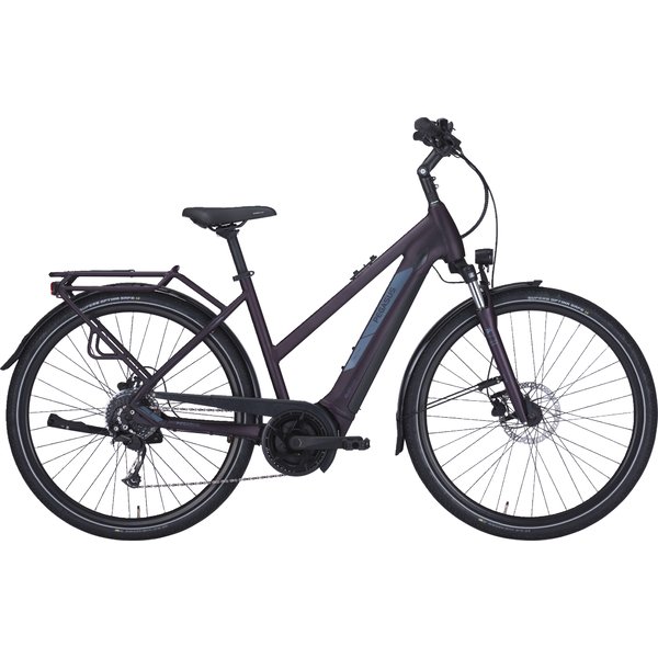 Dviratis 28" elektrinis Pegasus Solero Evo 9 trapez BOSCH Sistema 400wh violetinis 