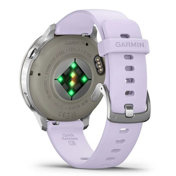 Garmin Venu® 4 – 41 mm Lunar Silver with Periwinkle Silicone išmanusis laikrodis