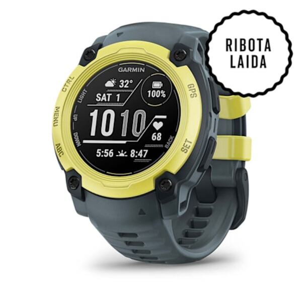 Garmin Instinct&reg; E &ndash; 40 mm i&scaron;manusis sportinis laikrodis  Elektrinės žaliosios citrinos spalvos su prieblandos dizaino dirželiu