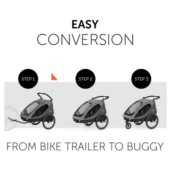 Child Bicycle Trailer Hauck Dryk Duo Dark Grey