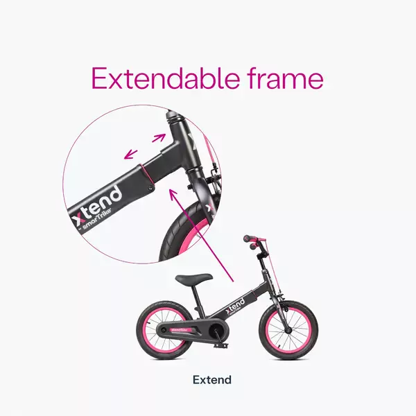 Dviratis nuo 3m iki 7m smarTrike Xtend  - pink