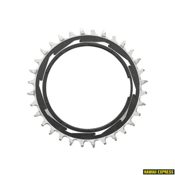 Priekinė žvaigždė SRAM T-TYPE 32T Powermeter Threaded 0mm Offset Eagle (including pin thread backup and screw) - Black/Silver XXSL D1