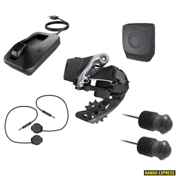 Pavarų grupė SRAM Red eTap AXS 1X D1 Electronic Aero Groupset (650mm Blips x2, 650mm Clics x2, Blip Box, Rear Der 33T Max and battery, Charger and cord, and Quick Start Guide)
