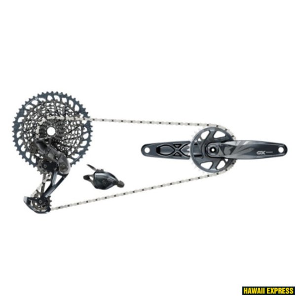 Pavarų grupė SRAM GX Eagle DUB Groupset Lunar (Rear Der, Trigger Shifter w Clamp, Crankset DUB 12s 170 BOOST w DM 32t X-SYNC Chainring, Chain 126 links 12s, Cassette XG-1275 10-52t, Chaingap Gauge)