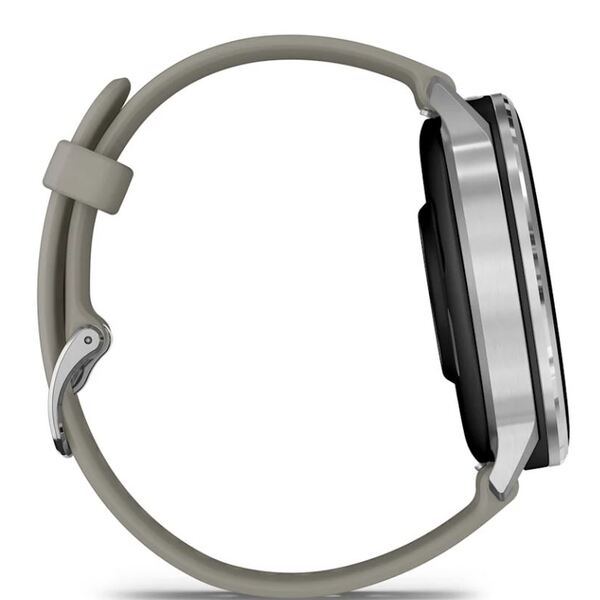Garmin Venu® 4 – 45 mm Lunar Silver with Silver Gray Silicone išmanusis laikrodis