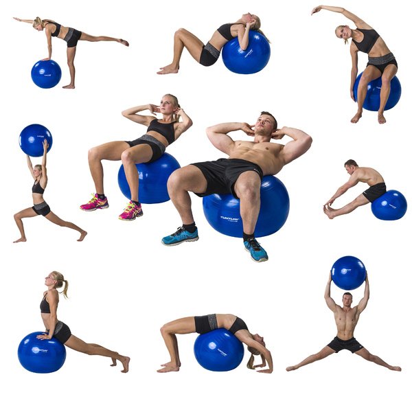 Gimnastikos kamuolys TUNTURI Gymball 55cm, atsparus sprogimui, juodas