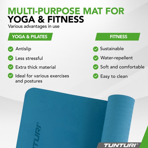 Jogos kilimėlis Tunturi Yogamat 8mm, benzininis mėlynas