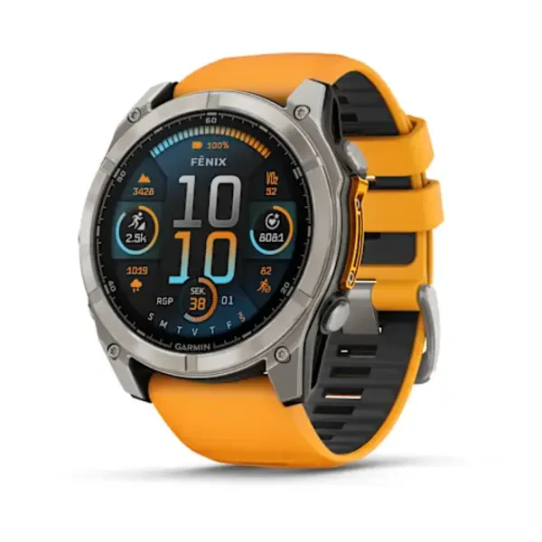 Garmin Fenix 8 AMOLED 51mm Sapphire išmanusis sportinis laikrodis (Titano spalvos)