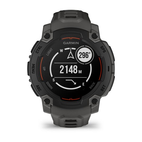 Garmin Instinct&reg; E &ndash; 45 mm i&scaron;manusis sportinis laikrodis  Juodas su anglies spalvos dirželiu