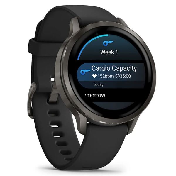 Garmin Venu® 4 – 41 mm Lunar Slate with Black Silicone išmanusis laikrodis