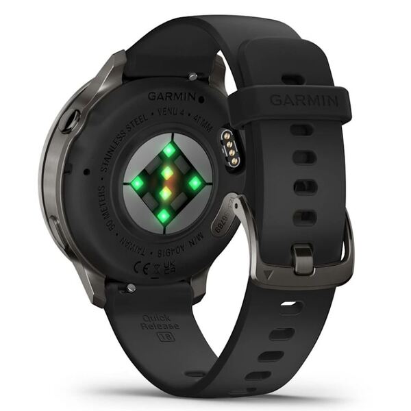 Garmin Venu® 4 – 41 mm Lunar Slate with Black Silicone išmanusis laikrodis