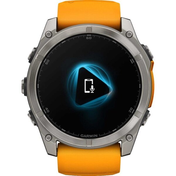 Garmin Fenix 8 AMOLED 51mm išmanusis sportinis laikrodis Sapphire titan orange/grafitgrey