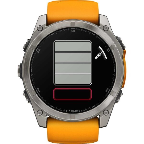 Garmin Fenix 8 AMOLED 51mm išmanusis sportinis laikrodis Sapphire titan orange/grafitgrey