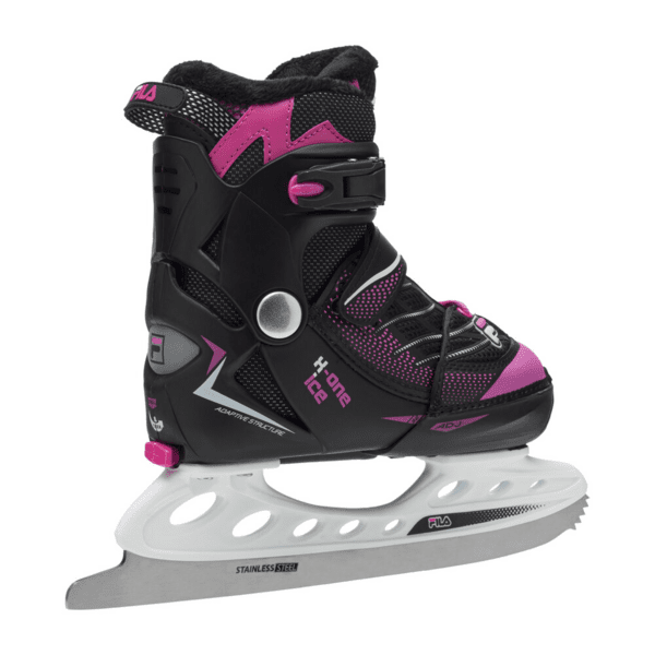 Vaiki&scaron;ki ledo ritulio pačiūžos FILA X-One Ice G juodos/rožinės