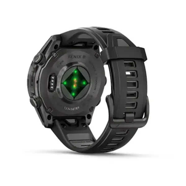 Garmin fēnix 8 43 mm, AMOLED Sapphire, DLC Titanium (Pilkos anglies spalvos)