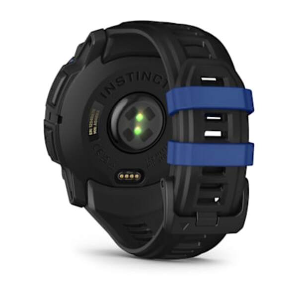 Garmin Instinct&reg; 3 &ndash; 50 mm, AMOLED i&scaron;manusis sportinis laikrodis  Juodas su juodu / mėlynu dirželiu