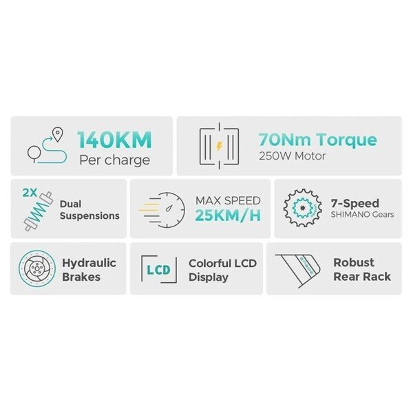 Dviratis 26" elektrinis Engwe E26 ST moteriškas juodas