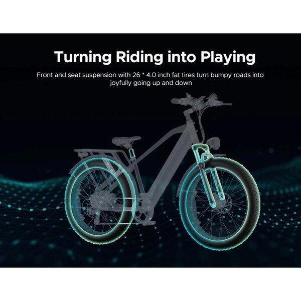 Dviratis 26" elektrinis Engwe E26 ST moteriškas juodas