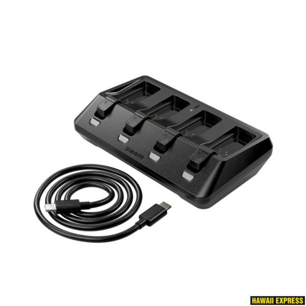 Pavarų sistemos dalis SRAM AXS BATTERY BASE CHARGER 4-PORTS (INCLUDING USB-C CORD)