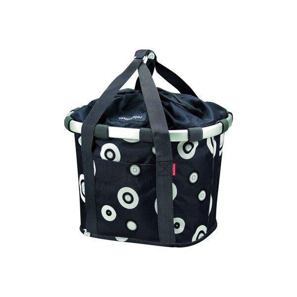 Krepšys ant dviračio vairo Bikebasket juodas su burbulais 350x280x260 mm 15L