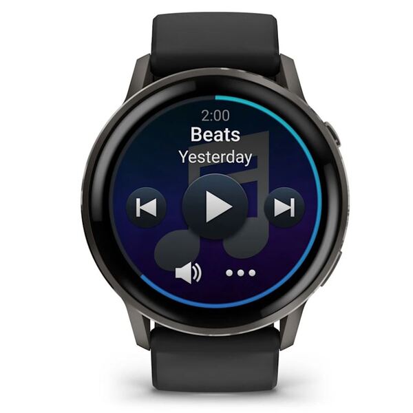 Garmin Venu® 4 – 45 mm Lunar Slate with Black Silicone Silicone išmanusis laikrodis