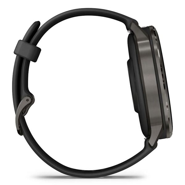 Garmin Venu® 4 – 45 mm Lunar Slate with Black Silicone Silicone išmanusis laikrodis