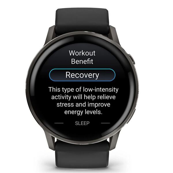 Garmin Venu® 4 – 45 mm Lunar Slate with Black Silicone Silicone išmanusis laikrodis