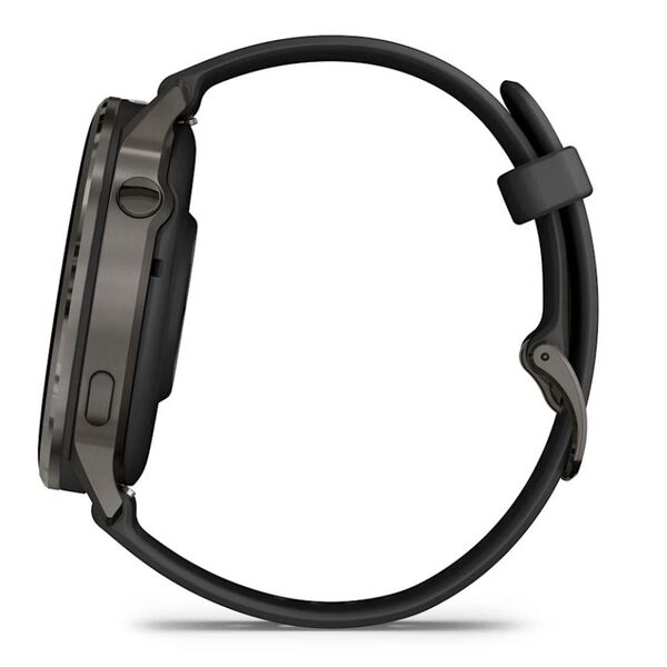 Garmin Venu® 4 – 45 mm Lunar Slate with Black Silicone Silicone išmanusis laikrodis