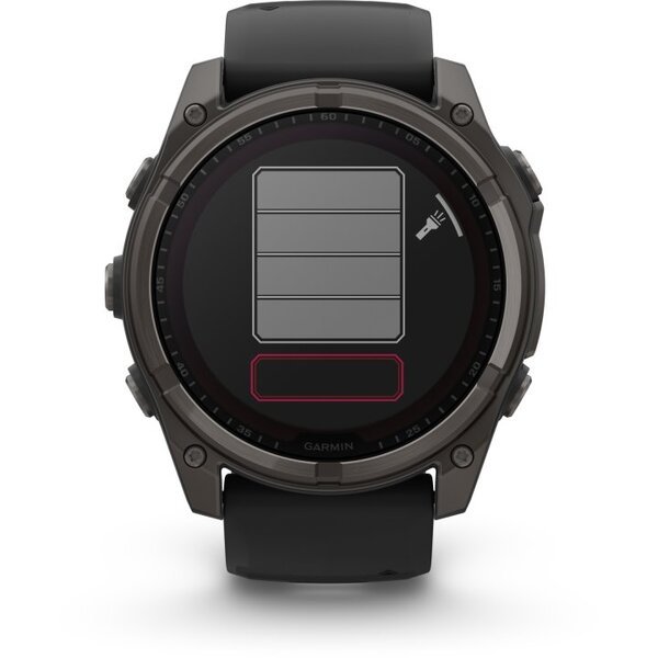 Garmin Fenix 8 AMOLED 51mm išmanusis sportinis laikrodis Sapphire, Carbon grey DLC titanium with Black/pebble grey