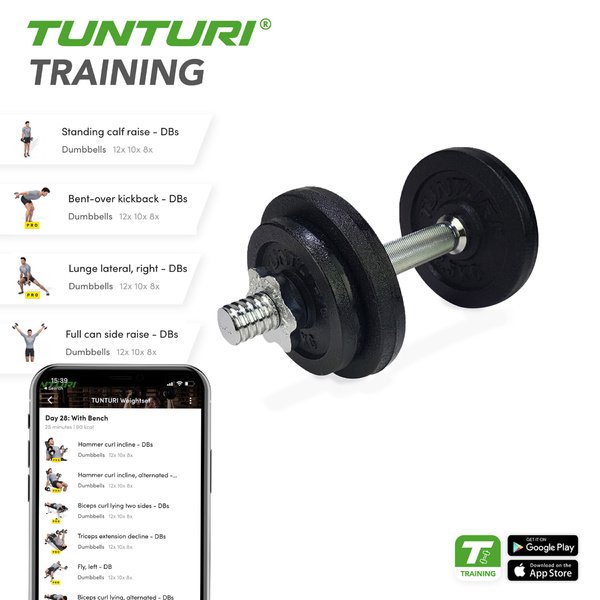 Hanteliai TUNTURI Hantelių rinkinys 20kg (2 vnt.)