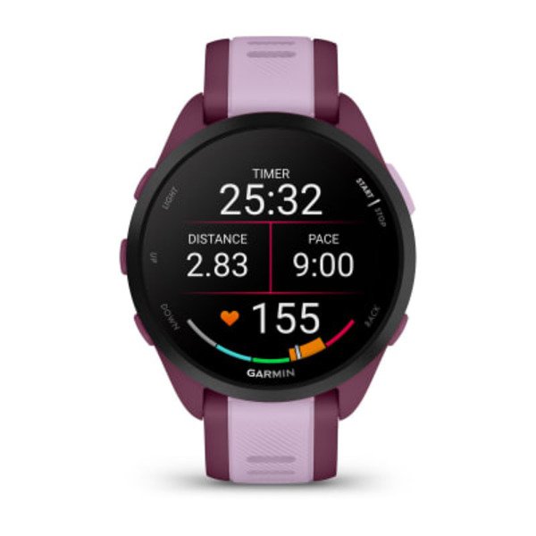 Garmin Forerunn 165 Music  i&scaron;manusis laikrodis Uogų / alyvinės spalvos