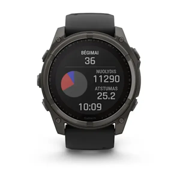 Garmin fenix 8 - 51 mm, Solar, Sapphire, DLC titanium išmanusis sportinis laikrodis (Carbon Grey Spalvos)