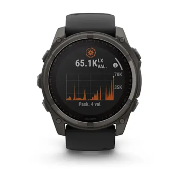 Garmin fenix 8 - 51 mm, Solar, Sapphire, DLC titanium išmanusis sportinis laikrodis (Carbon Grey Spalvos)