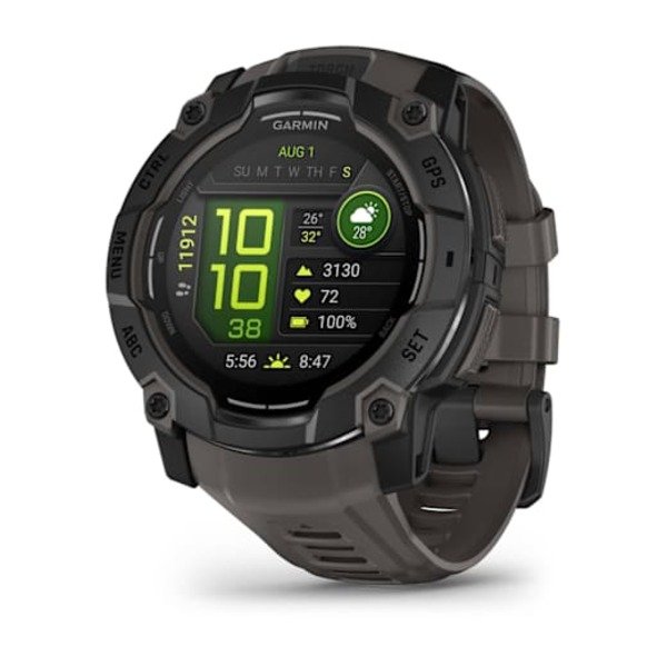 Garmin Instinct&reg; 3 &ndash; 50 mm, AMOLED i&scaron;manusis sportinis laikrodis Juodas su anglies spalvos dirželiu 