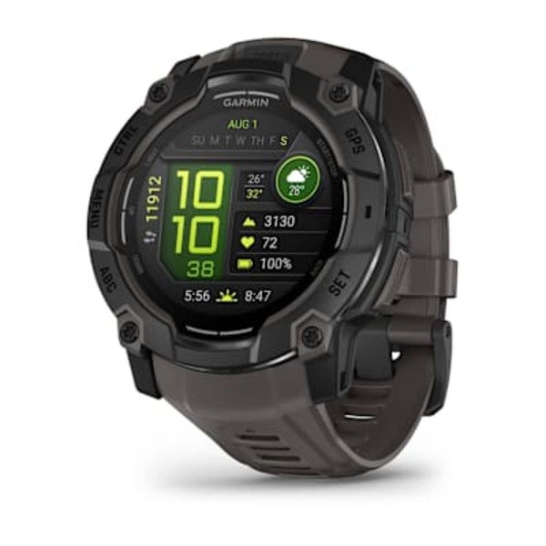 Garmin Instinct&reg; 3 &ndash; 50 mm, AMOLED i&scaron;manusis sportinis laikrodis Juodas su anglies spalvos dirželiu 