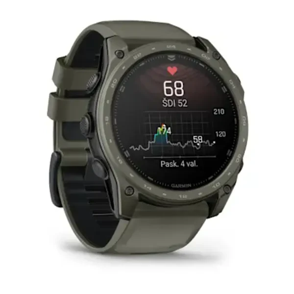 Garmin tactix® 8 – 51 mm, AMOLED sportinis laikrodis (alyvos žievelės spalvos „Cerakote®“ danga)
